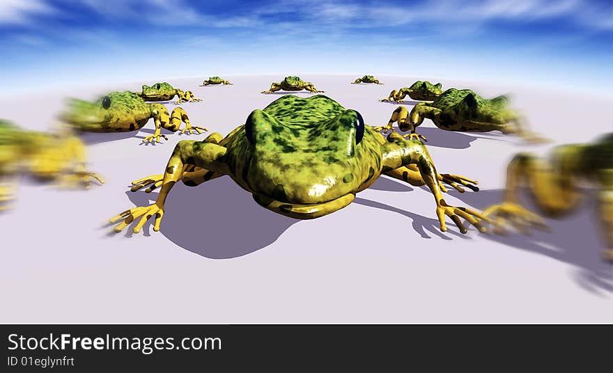 Ecological abstract with frogs