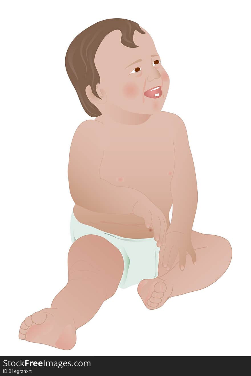 The image of a happy kid sitting posture. Vector illustration. The image of a happy kid sitting posture. Vector illustration.