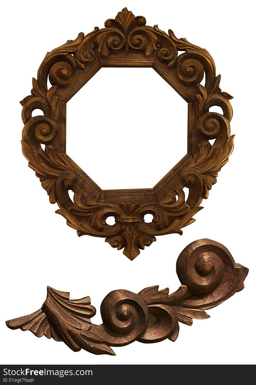 Old frame decorativ retro carved. Old frame decorativ retro carved