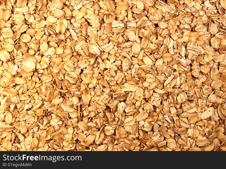 Background of oat flakes closeup