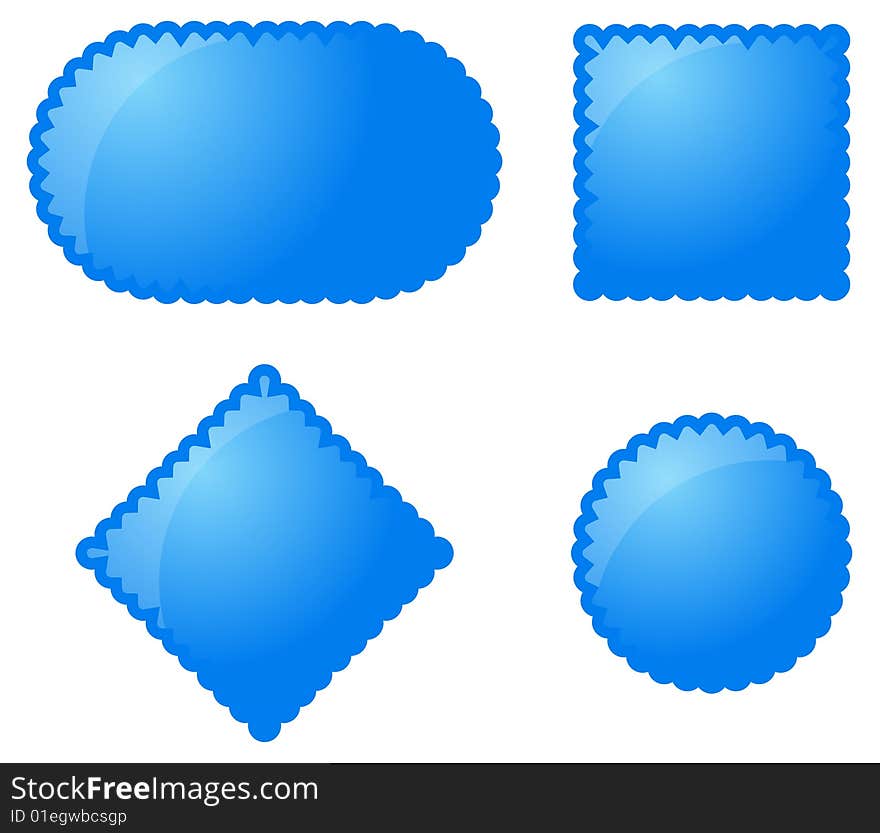 Blue vector buttons for web and print. Isolated vector illustration on white background. Include additional format EPS v.8 (Adobe Illustrator).