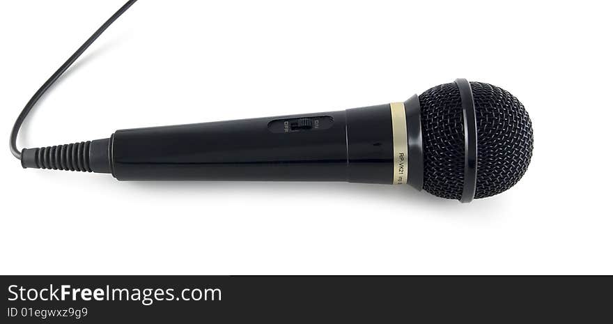 Black Microphone On A White Background