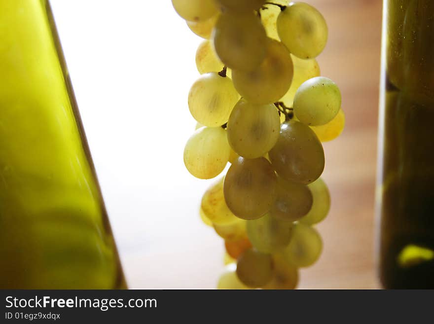 Grape on the wood table