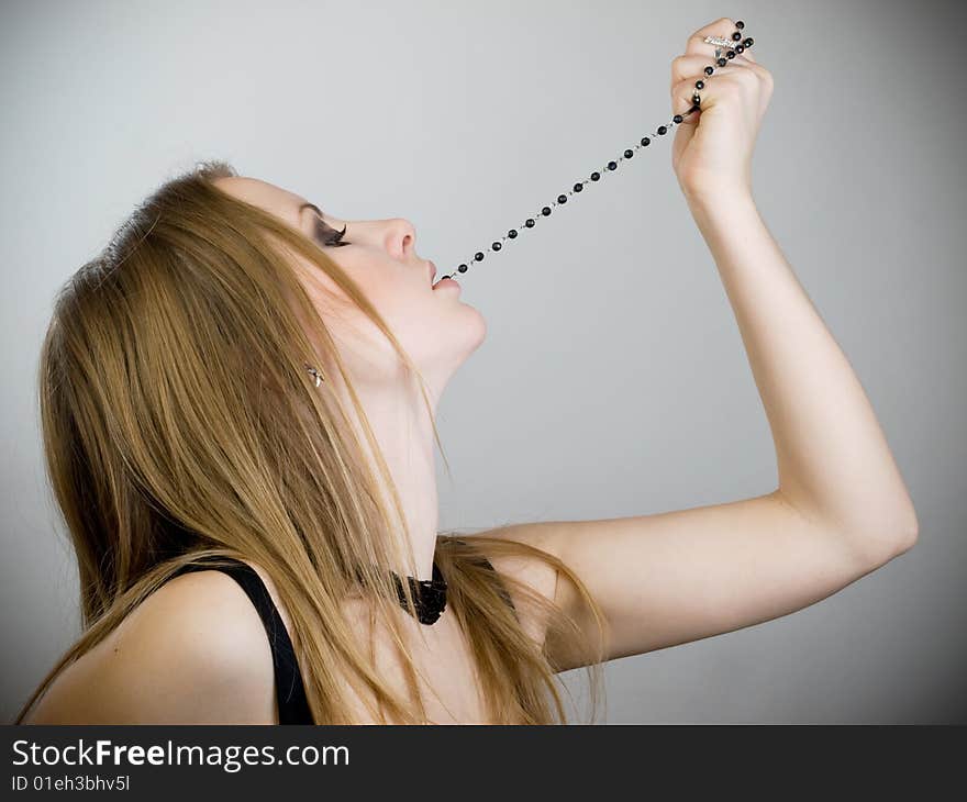 Girl with beads