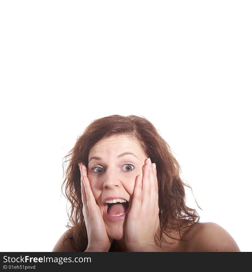 Young woman shocked