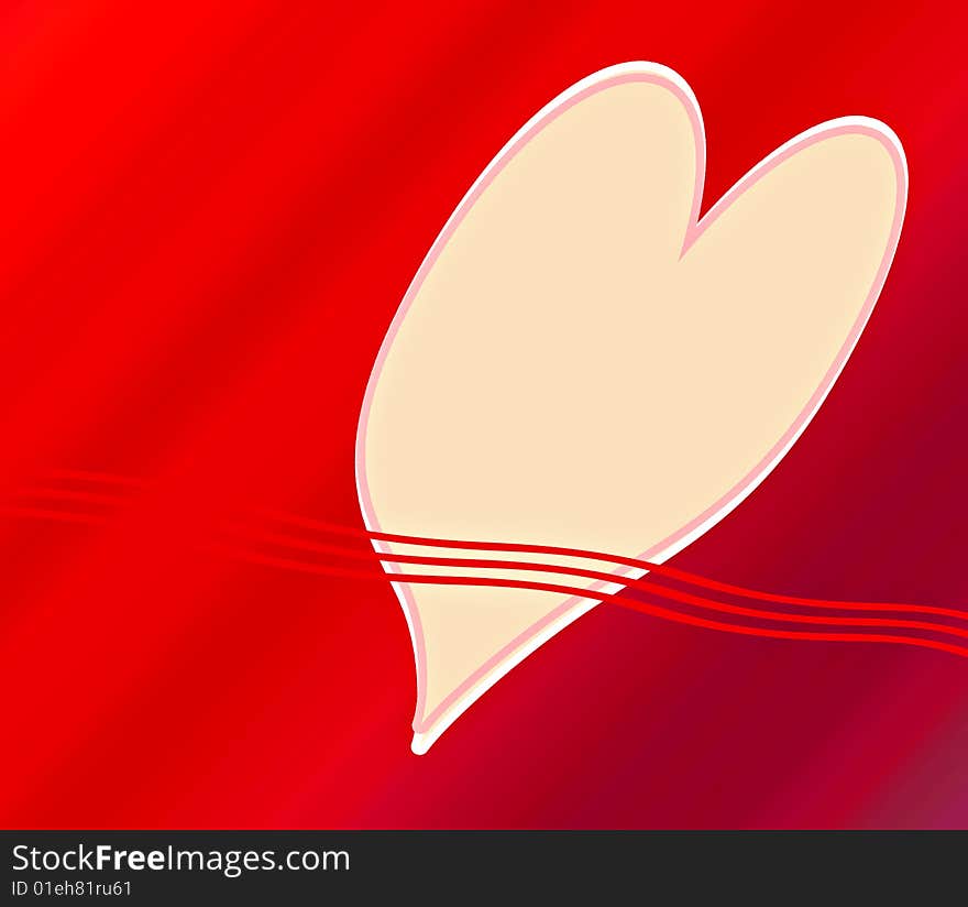 A computer generated heart on red gradient background. A computer generated heart on red gradient background.