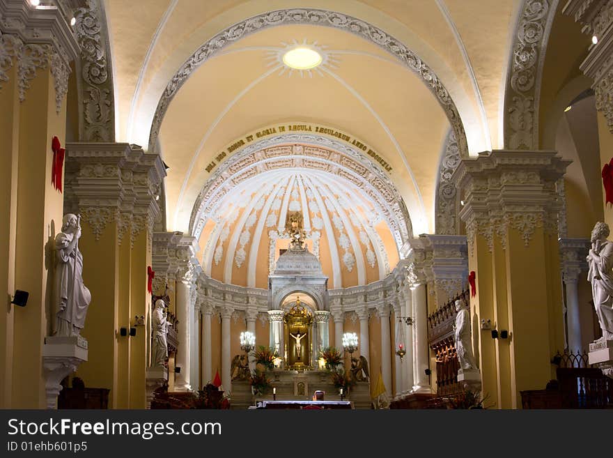 Cathedral De Arequipa On Plaza De Armas In Peru