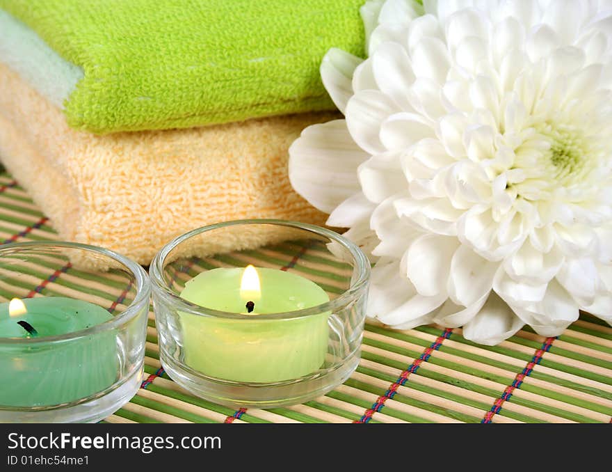 Towel and candles