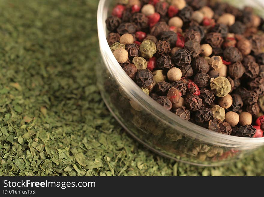 Mix of Spices in glass bowl