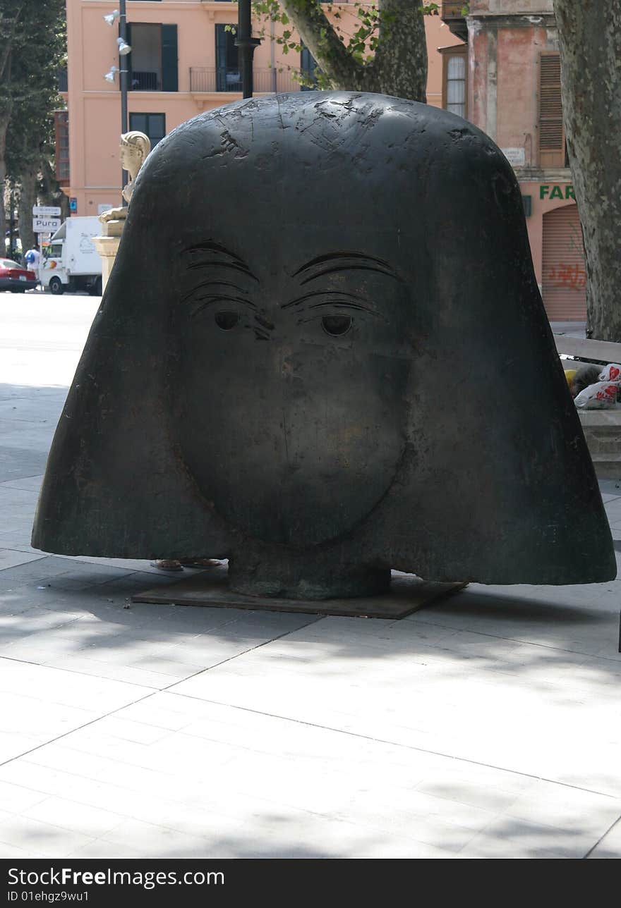 Head of a girl on paseo in Palma de Majorca in Spain