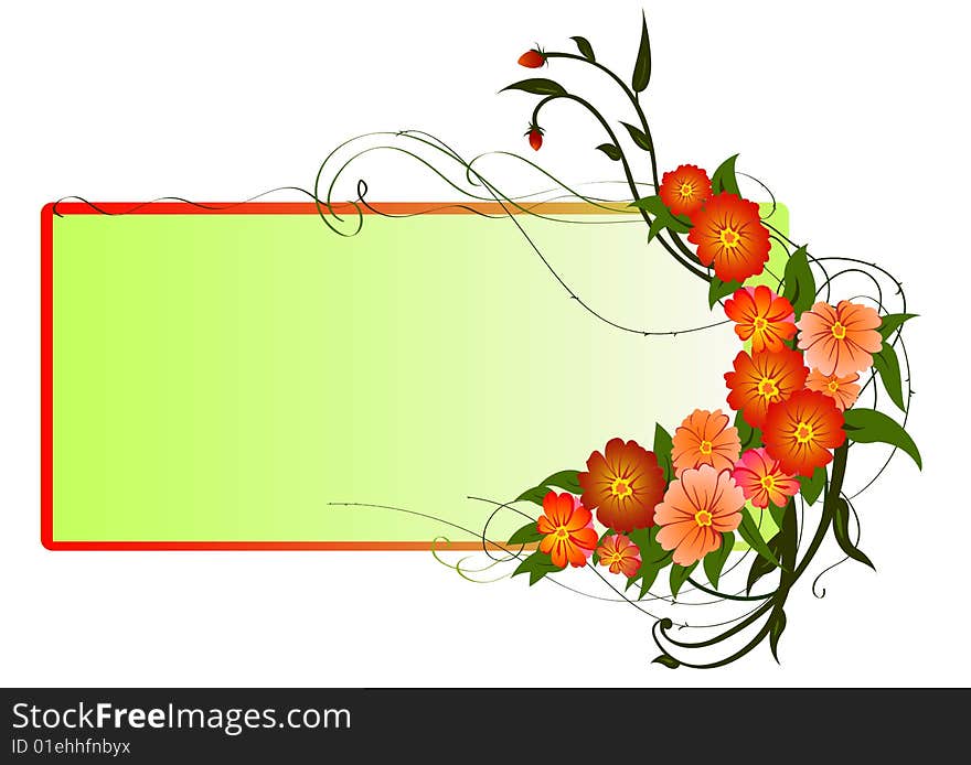 Vector illustraition of funky Abstract floral frame