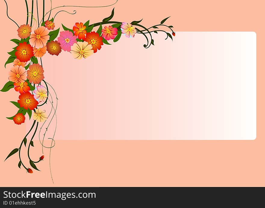 Vector illustraition of elegant Abstract floral frame