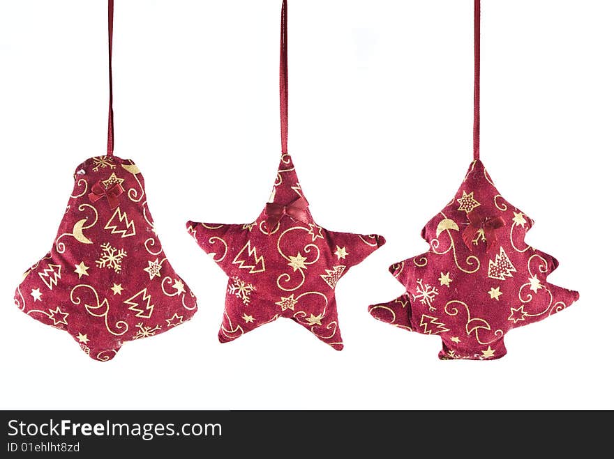 Christmas decorations - bell, star and  fir-tree