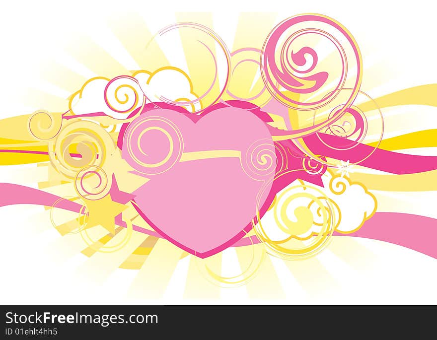 Vector illustration for design with heart