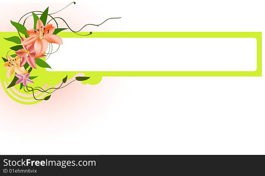 Vector illustraition of elegant floral border. Vector illustraition of elegant floral border