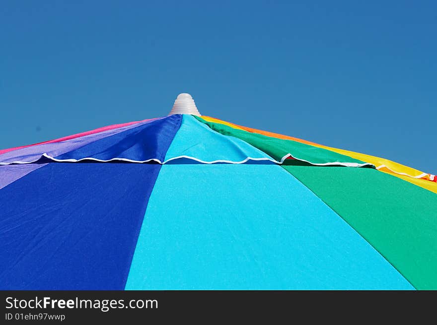 Bright colorful beach umbrella