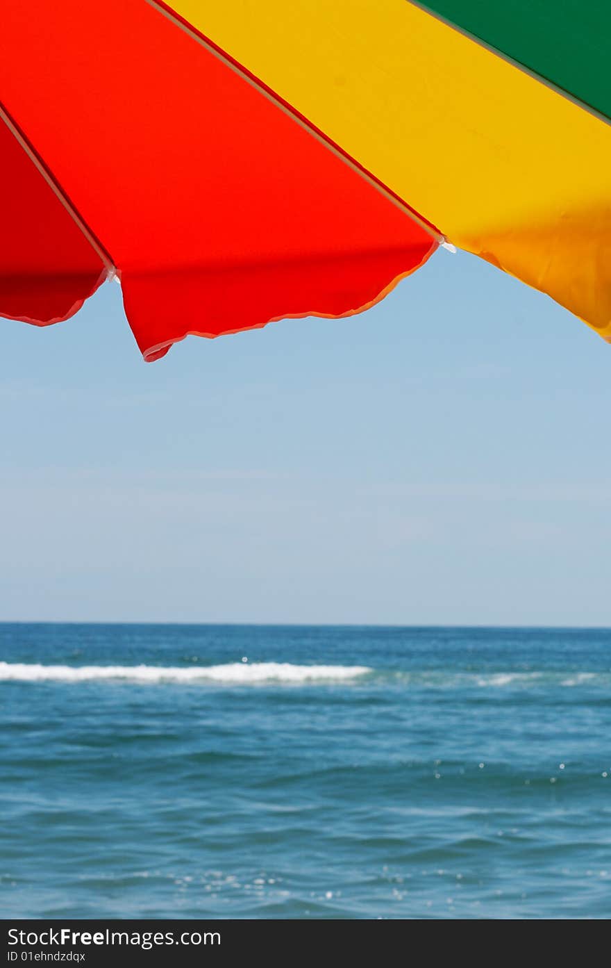 Bright Colorful Beach Umbrella