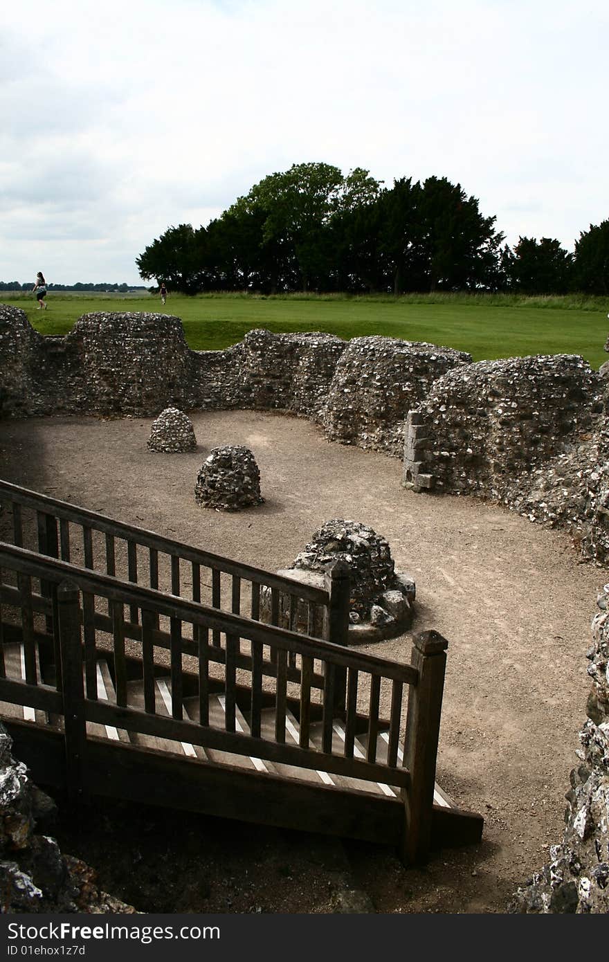 Old Sarum is the site of the earliest settlement of Salisbury, in England. The site contains evidence of human habitation as early as 3000 BC. Old Sarum is mentioned in some of the earliest records in the country. It sits on a hill about two miles north of modern Salisbury.