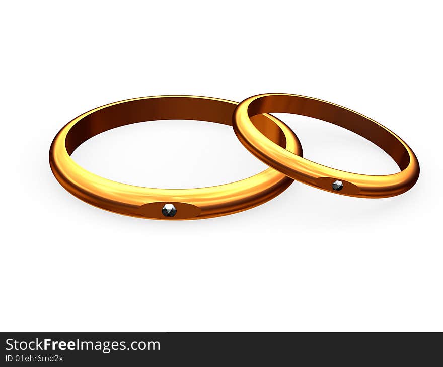 The image of man's and female wedding rings. The image of man's and female wedding rings.