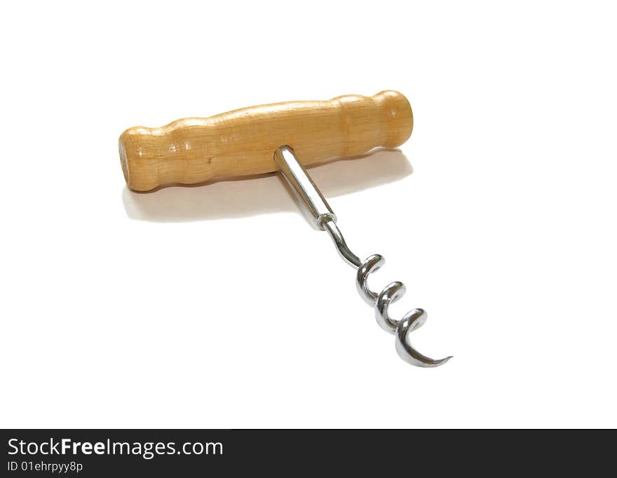 Wine Corkscrew On A White Background.