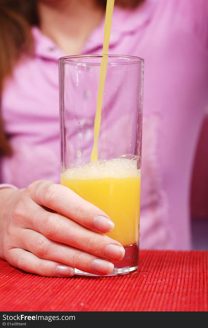 Woman With Glass Of Juice