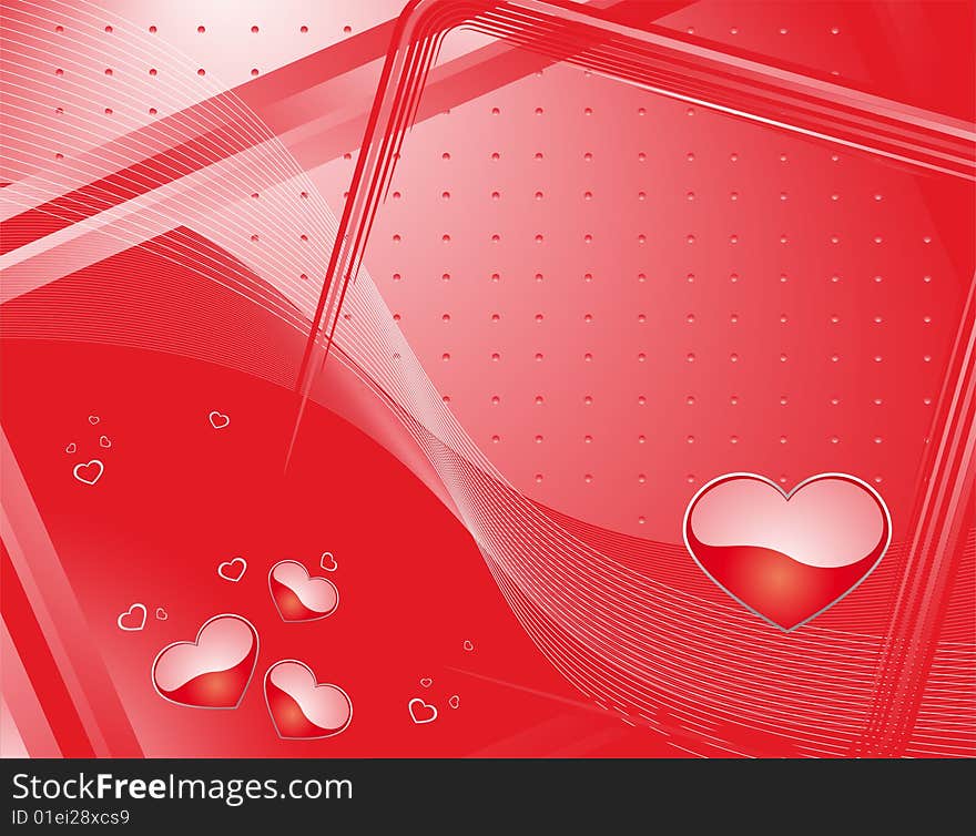 Illustration of Valentin  background with  hearts