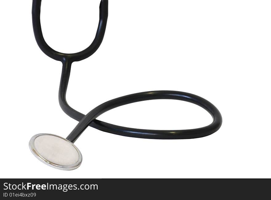 Detail of stethoscope isolated on white background