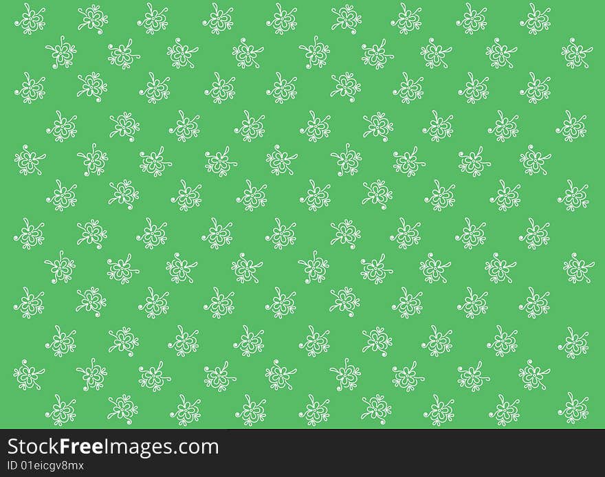 Green background with flowers