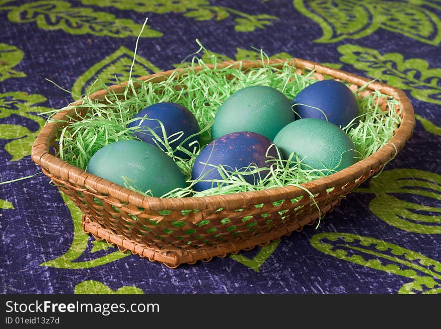 Easter eggs in the basket