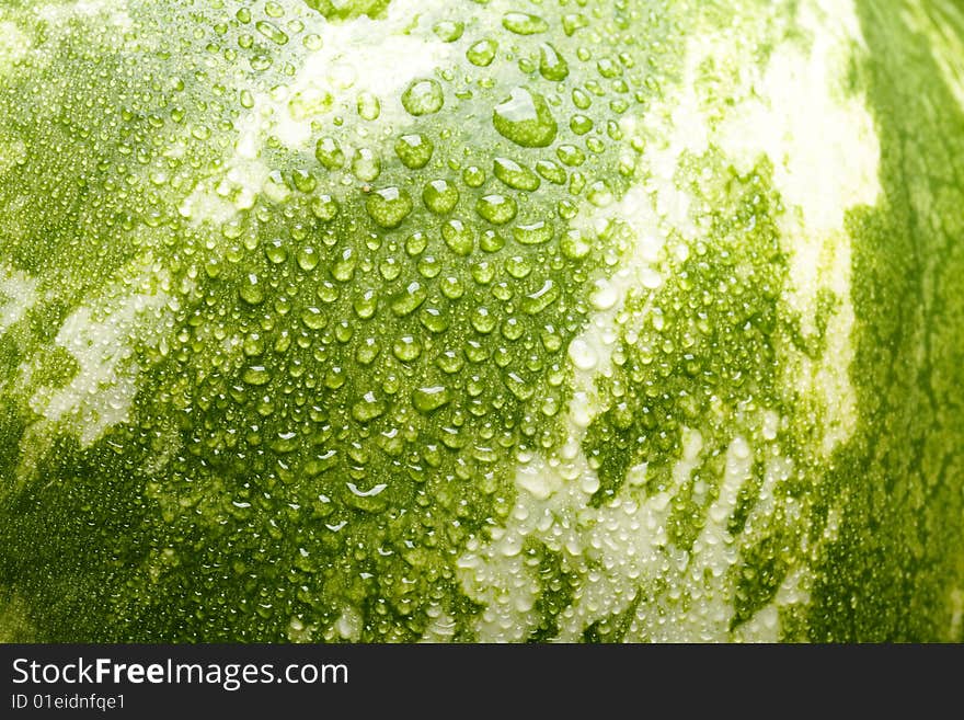 Water melon with water drops. Water melon with water drops