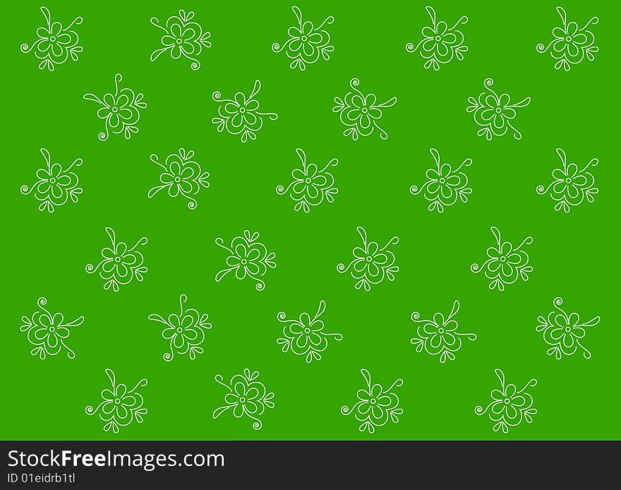 Green background, small white flowers. Green background, small white flowers