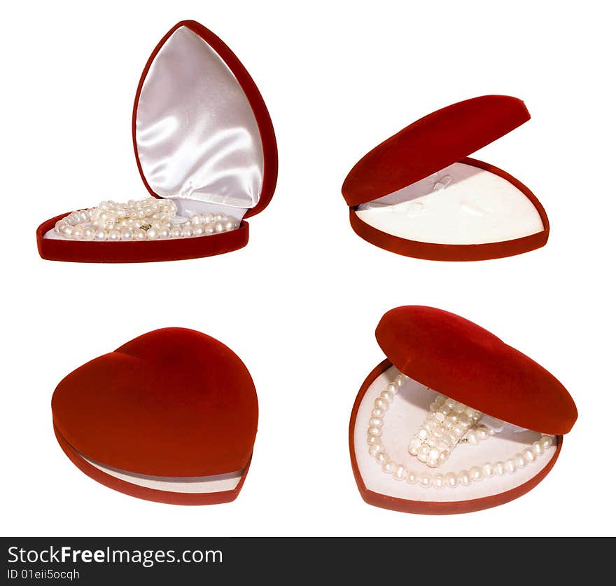 Heart shaped red box isolated on white. Heart shaped red box isolated on white