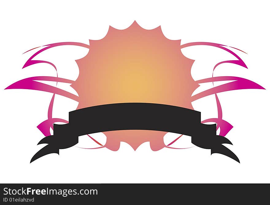 Abstract symbol with copy space and banner. Abstract symbol with copy space and banner.