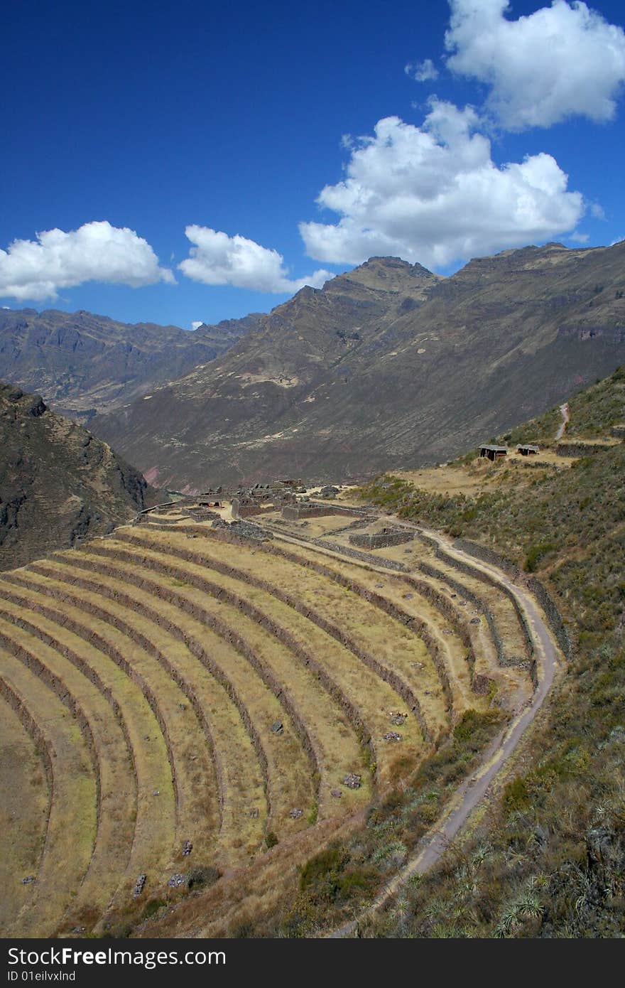 Inca terraces in pisac (peru). Inca terraces in pisac (peru)