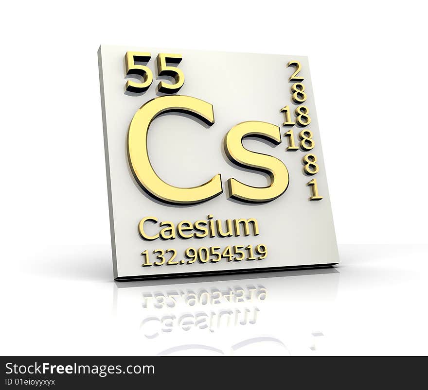 Caesium form Periodic Table of Elements - 3d made