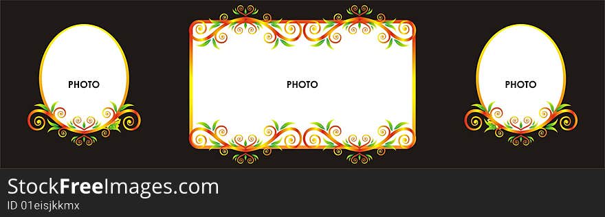 Beautyful blank frame with artistic flower design. Beautyful blank frame with artistic flower design