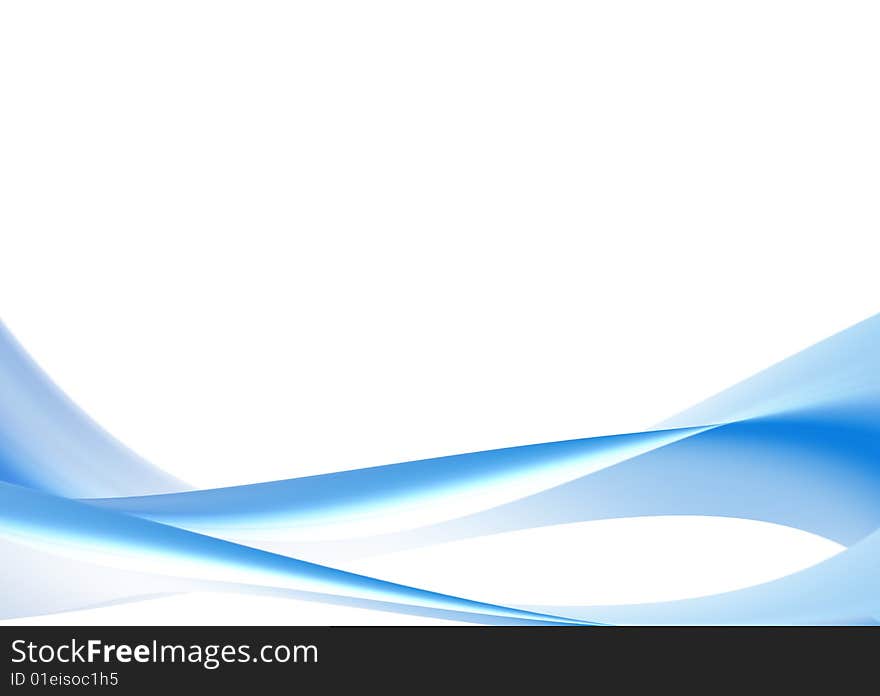 Blue dynamic wave on white background. Blue dynamic wave on white background