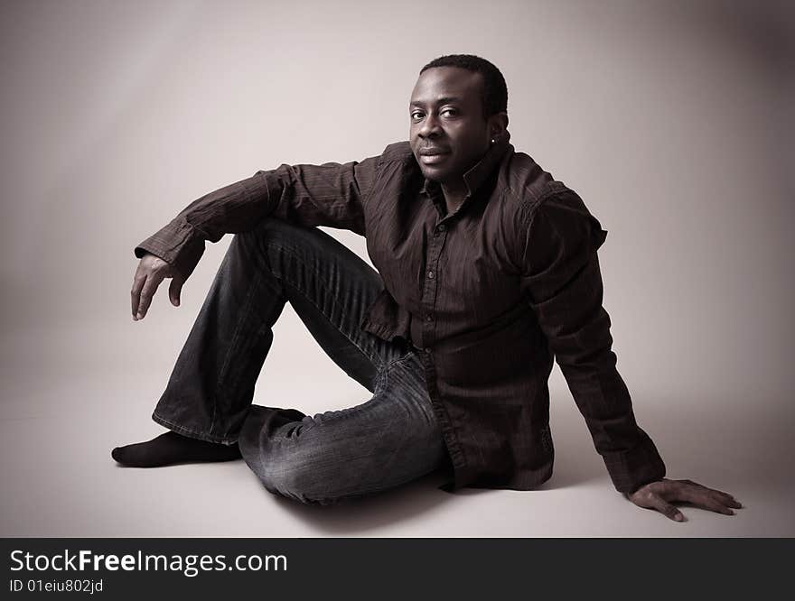 Portrait of a young man in the studio. Portrait of a young man in the studio