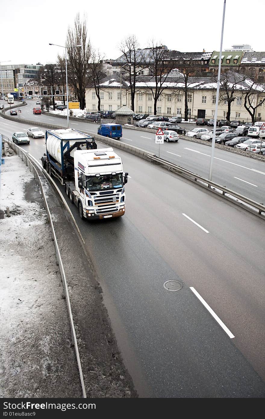 Highway Pollution In Snow