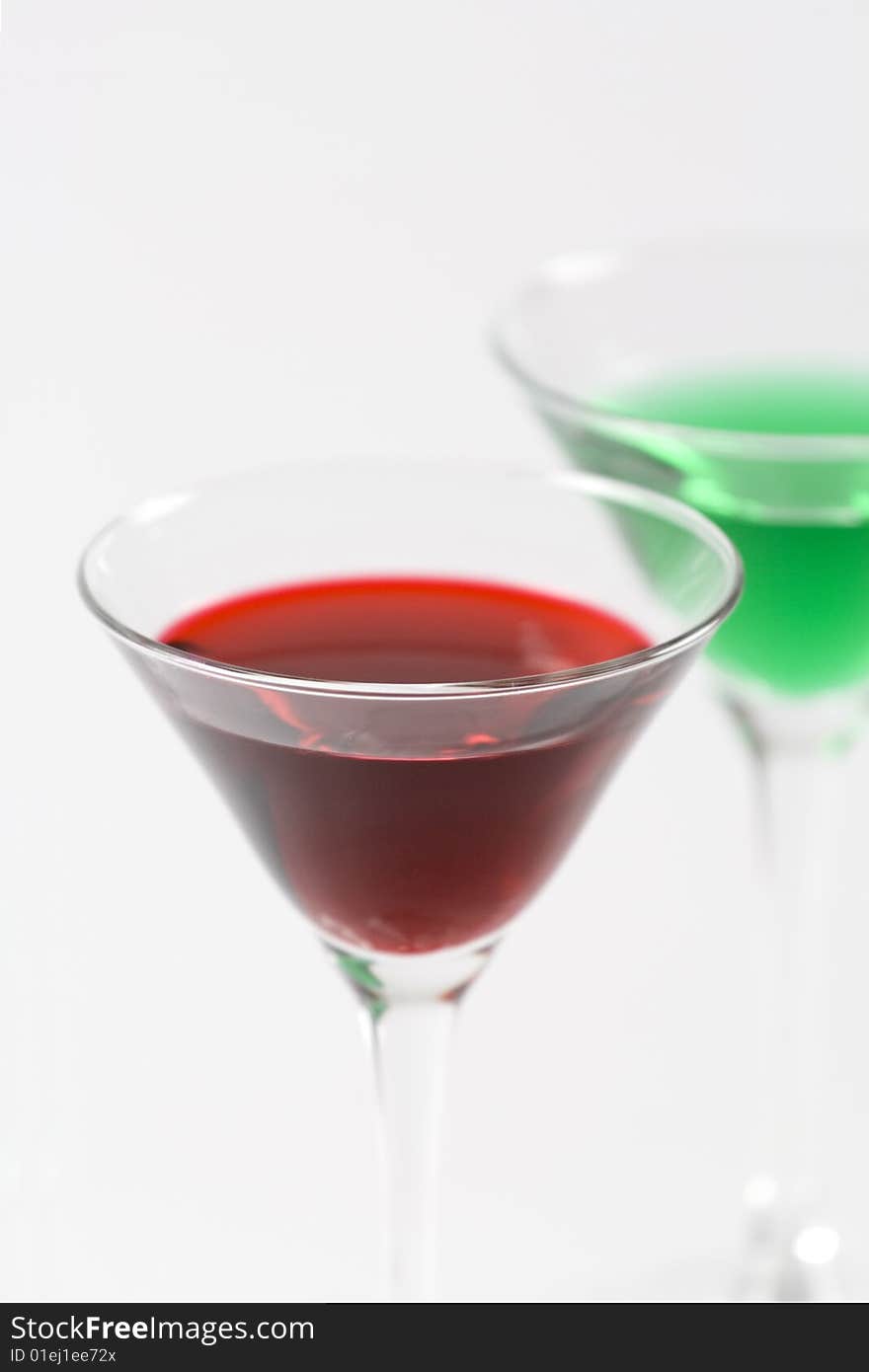 Red and green cocktails