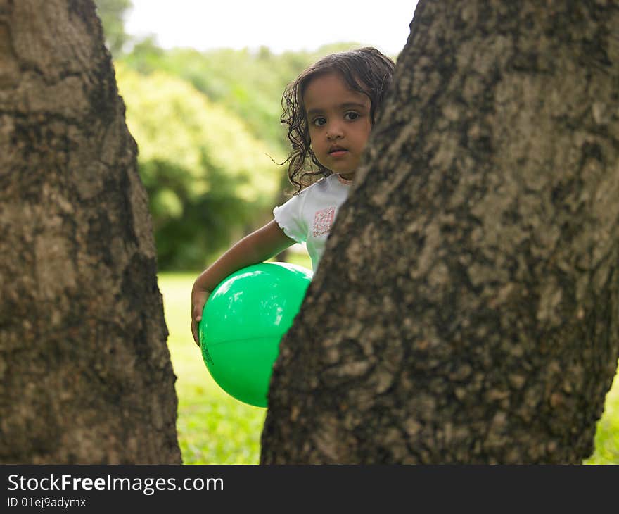 Asian girl in a park