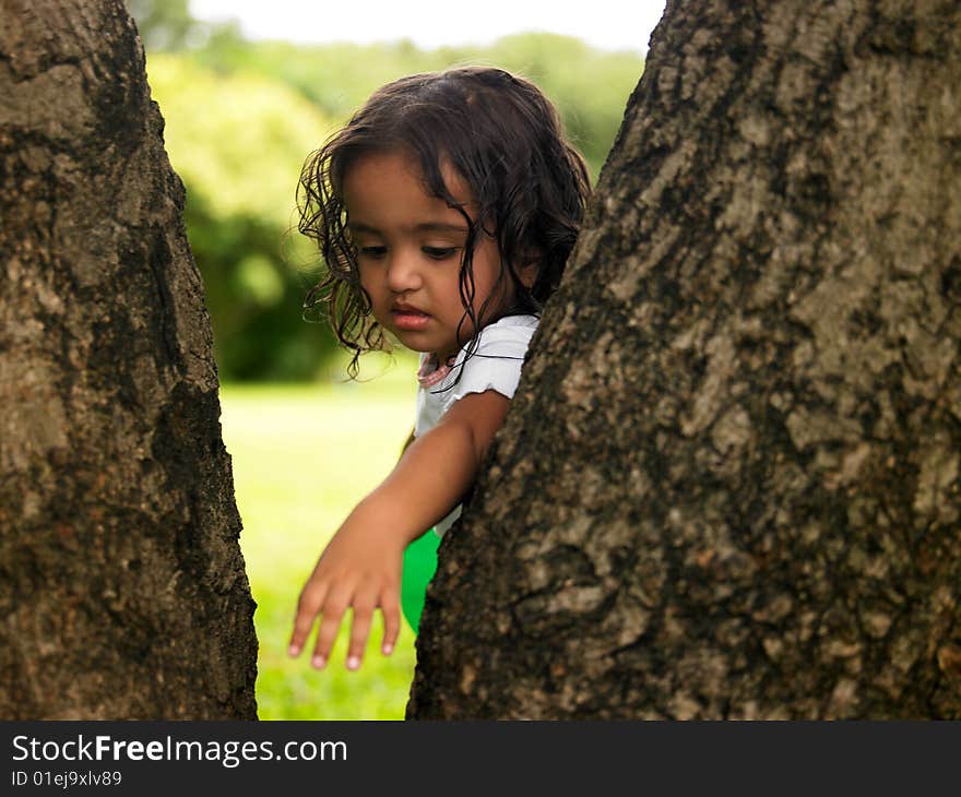 Asian girl in a park