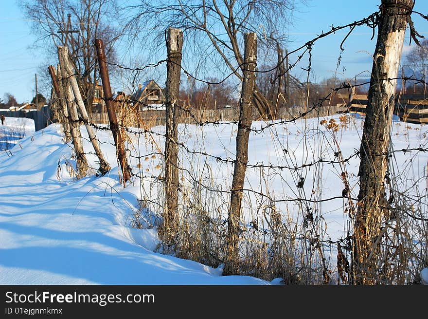 Winter in the siberian village,southeast coast of Baikal, southern Sayan mountains, village Utulik