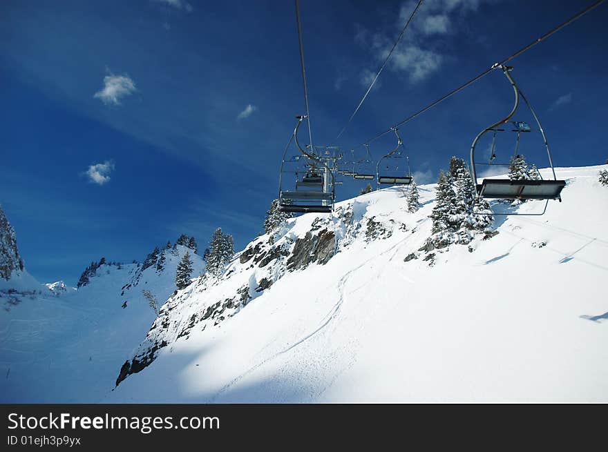 Funicular in the mountains