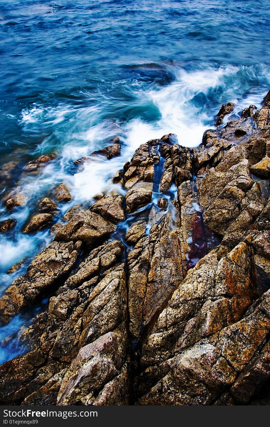 Reefs and blue sea Beidaihe in China. Reefs and blue sea Beidaihe in China