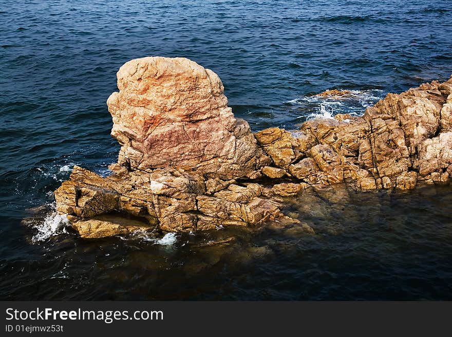 Reefs and blue sea Beidaihe in China. Reefs and blue sea Beidaihe in China