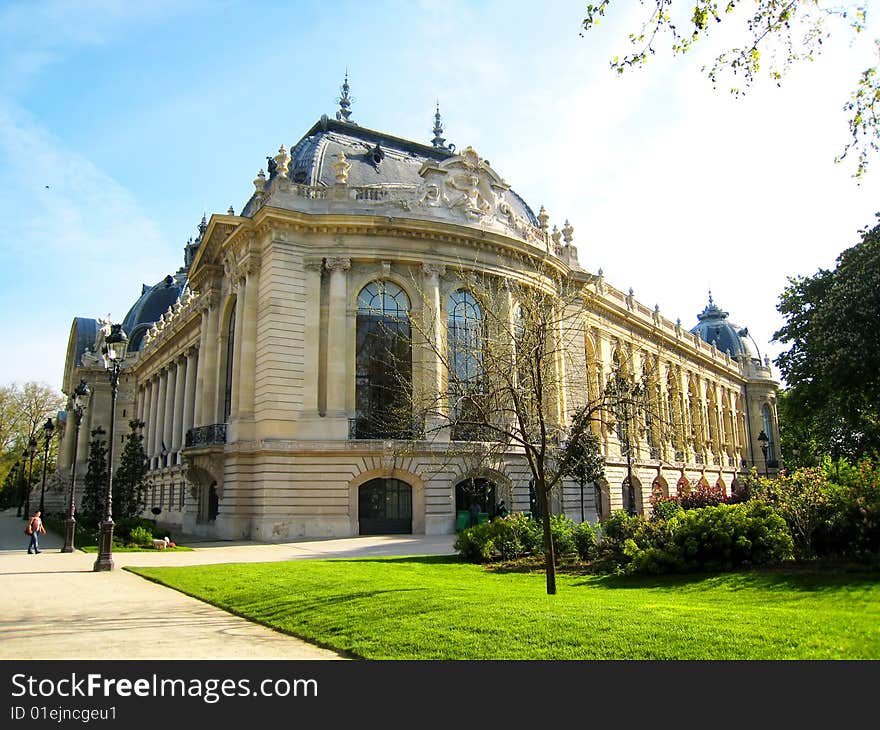 Old European buidling in Champs Elysesse in France