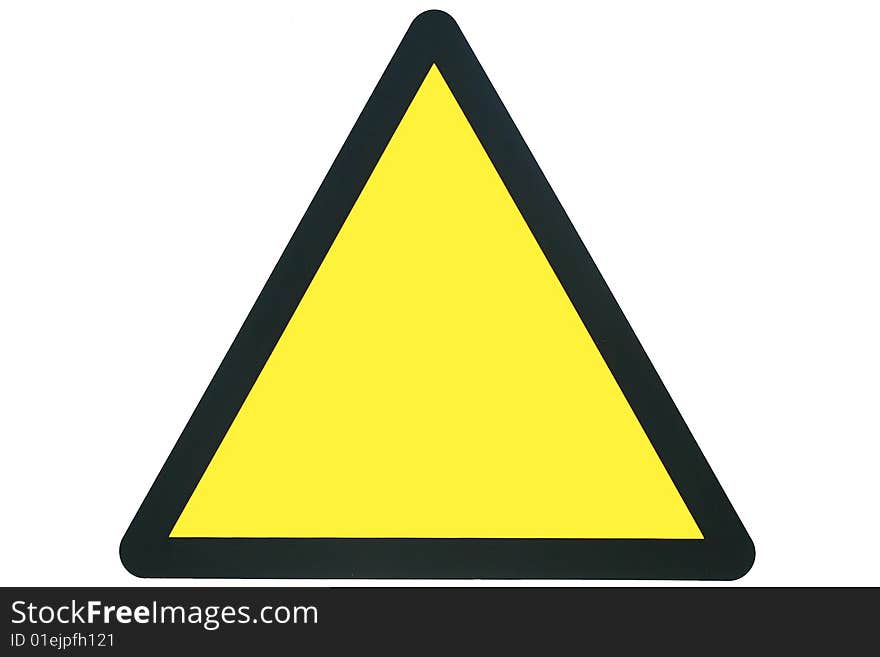 An empty yellow triangular sign for placing of clip-art. An empty yellow triangular sign for placing of clip-art