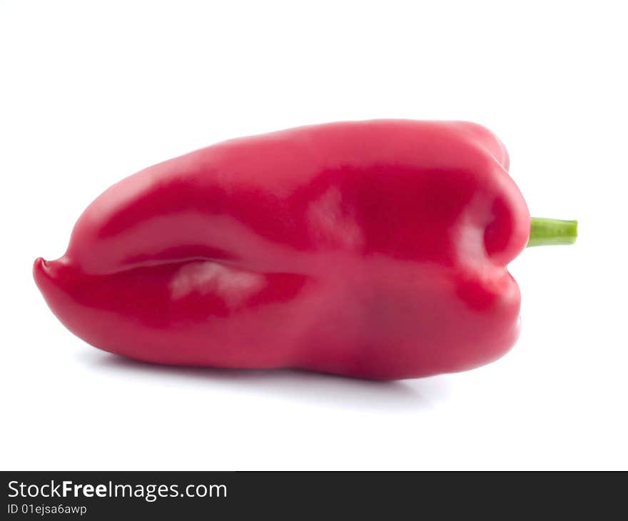 Red bell pepper isolated on white