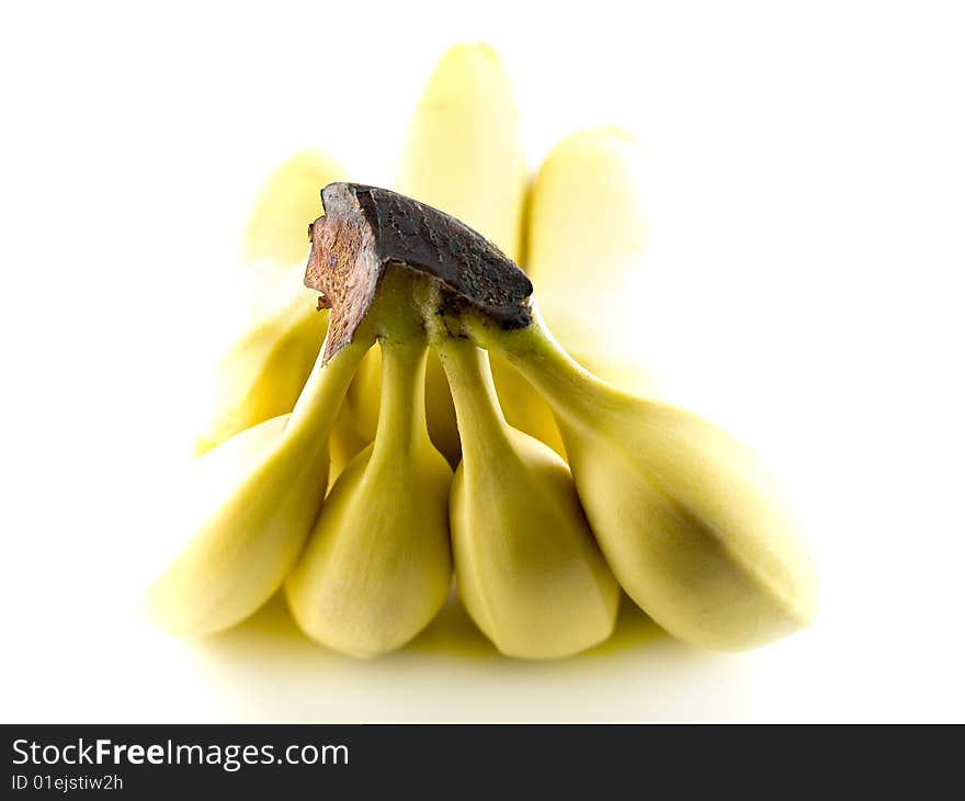 Yellow bananas isolated on white background